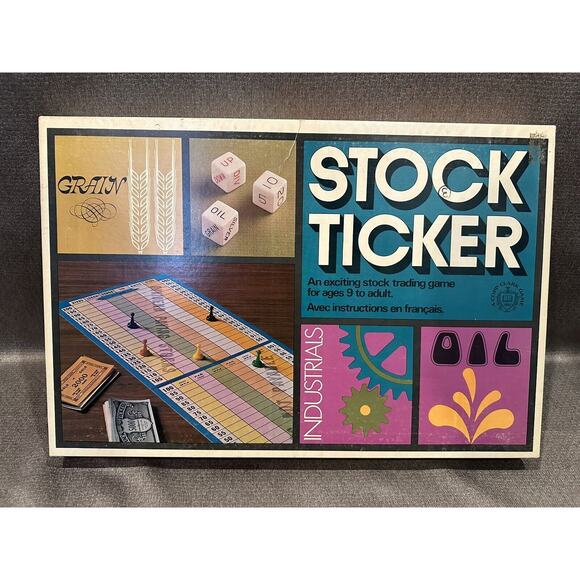 VTG RARE Stock Ticker Board Game Bilingual Canadian Ed Good Condition 1980s - Picture 2 of 4